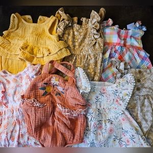 0-3 Baby Girl Romper Lot Nuetral Color Summer